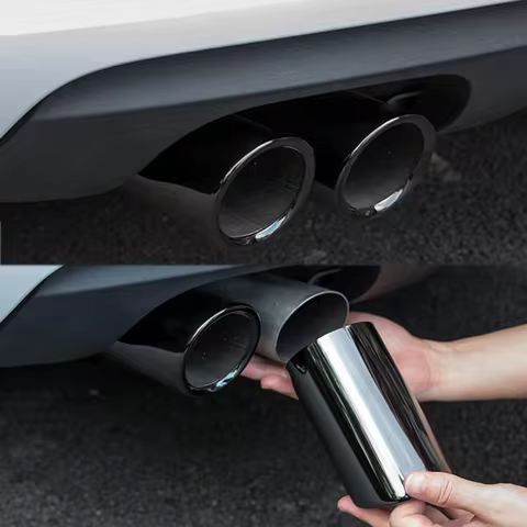 2PCS/lot Exhaust Tips For Audi A4 A3 Q5 Stainless Steel Car Exhaust Muffler Tip Tail Pipe Exhaust Tr