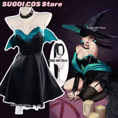 Halloween Sage Cosplay Game Valorant Costume Bandeau women's Dress+Witch Hat Set Anime Sage Role-pla