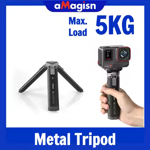 aMagisn Camera Tripod with 2-Level Height Adjustment , 1/4" Thread 5kg Max Load for Gopro DJI Insta3