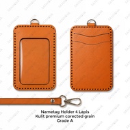 Leather Id card holder | Name leatherTAG | 4-layer leather id card, Free custom name and logo