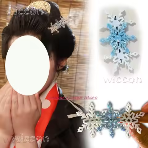 Halloween Koyuki Cosplay Wig Snowflake Hair Clip Ornaments Comb Koyuki Soyama Hakuji Wife Women Barr