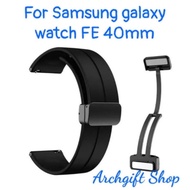 20mm black magnetic buckle silicone strap for Samsung galaxy Watch FE 40mm