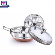 [Induction Support] 8/15 Idly Diamond Stainless Steel Copper Bottom Kadai With Idly Vessel Steamer P