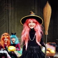 4 Pieces Halloween Witch Broom Plastic Witch Broomstick Cosplay Broom Props Wizard Flying Stick Hall