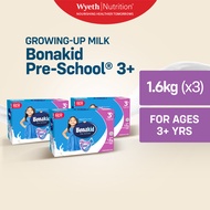 BONAKID PRE-SCHOOL 3+ Powdered Milk Drink for Children Over 3 Years Old 4.8kg (1.6kg - Pack of 3)