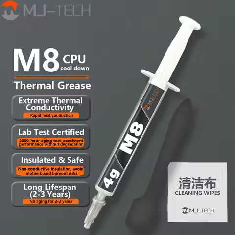 MJ-TECH M8 Thermal Grease 8W/mk for CPU GPU Video Card Heatsink Compound Paste for Computer Electron