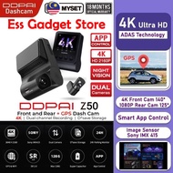 DDPAI Z50 4K 2160P Dash Cam Front + Rear Cam IPS Monitor GPS Version Car Dashcam DVR Decoder ADAS | 24h Parking Monitor