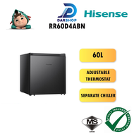 Hisense Fridge 60L Mini Refrigerator Single Door Mini Fridge Peti Sejuk 1 Pintu Mini Bar Black 冰箱 迷你冰箱 RR60D4ABN