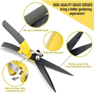 Jardineer Grass Shears Handheld, Razorsharp Hand Grass Clippers, Non-Slip Grass Clippers & Shears, G