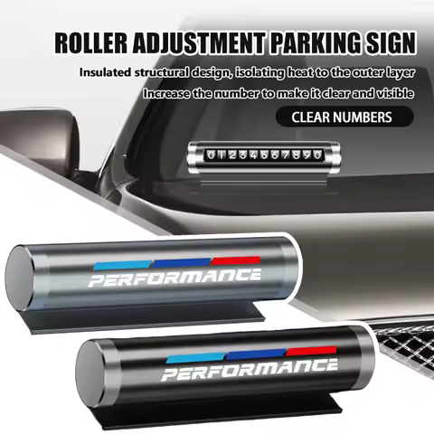 Metal Car Temporary Parking Card Rotate Phone Number Plate Sticker For BMW Performance M2 M3 M4 X1 X