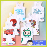┴ ┗ ✒ ➝ White Terno for Boy Baby & Kids Sando and Short Set Damit Pang-bata Pambahay Comfy Kids Wea