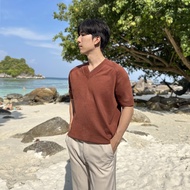 DANDY COSMO | [8สี] Polo V-Neck เสื้อคอวี คอถัก ผู้ชาย DANDY COSMO เสื้อไหมพรมถักคอวี เกาหลี