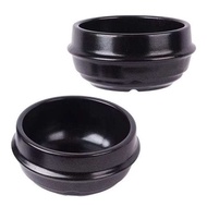 Gold Smile Korean-Made Commercial Stone Pot (Dolsot) for Steamed Egg Gukbap and Doenjang Stew -