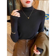 Modal Bottoming Shirt Women's Fashion Half-High Collar Long Sleeves Slim Fit SlimmingTWomen's T-shir