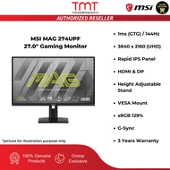 MSI MAG 274UPF 27.0" Gaming Monitor | 1ms(GTG) | 144Hz | 3840x2160 (UHD) | Rapid IPS Panel | HDMI&DP
