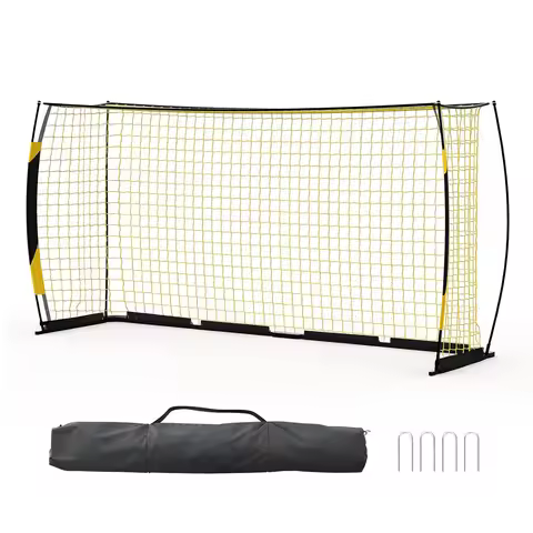 12x6 FT Soccer Goal for Backyard, Portable Soccer Net with Sturdy Metal Base, Easy Assembly Soccer T