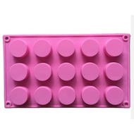 [EYANG] 15 Cavity Round Circle Shape Silicone Mould 25g 15连圆柱硅胶模Jelly Soap Baking