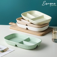 Gumi Square Divider Plate / Aesthetic Pastel Ceramic Square Diet Divider Plate / Unique Aesthetic Ko