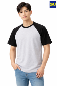 [ READY STOCK ] BAJU GU Japan Raglan Tee Shirt Original Saiz L MADE IN JAPAN