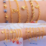 💥FREE COP 916💥(BCE15) EMAS BANGKOK BRACELET CHILDREN RANTAI GELANG TANGAN BUDAK GANTUNG LOVE GOLD PLATED.