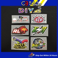 DIY STIKER BAJU THAI LOOK ECU SHOP STP ESR RL NASTY IRON ON / BT24