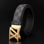 Lv Men's Belt New Style Automatic Buckle Fashion Trendy All-Match Pants Belt Young Men Men's Belt Influencer Letters