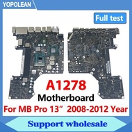 TA Original A1278 Motherboard For MacBook Pro 13" A1278 Logic Board i5 2.5ghz i7 2.9GHz 820-3115-B 2