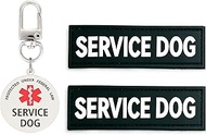 Service Dog Patch and Tag, Id Tag Easily Attach to Collar, Harness,Vest (Medium- 1.50 x 5.12 inch)