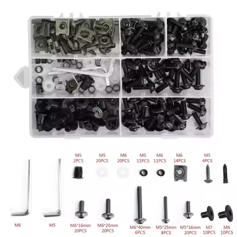 Black Fairing Bolts Screws Kit For Yamaha YZF R6 R1 R25 R125 R3 T-MAX MT XJR Motorbike Windshield Fa
