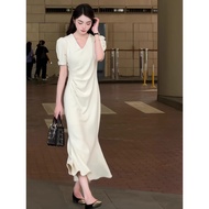korean white long dress for woman formal elegant plus size casual party gown cocktail dress
