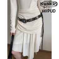 1412NWNKRSHOPUD Bohemian Belt, Vintage Y2K Waist Chain,  Trendy Bohemian Dress Decoration Rope Decor