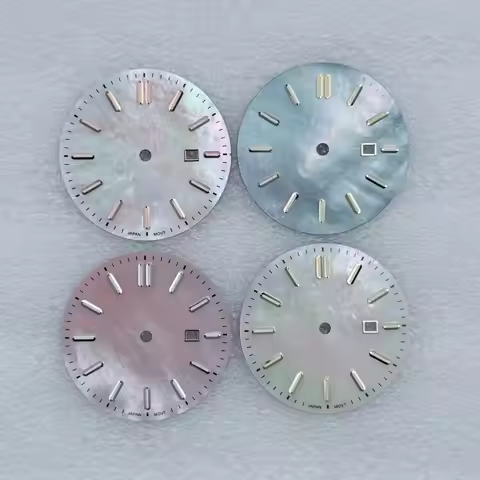 25.8mm No Logo Natural MOP Watch Dial Ladies Style Green Lume Modified For Seiko AP Royal Oak VJ24 Q