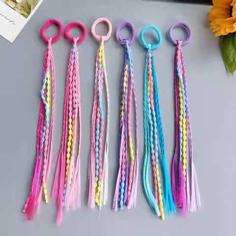 2/6pcs Multi-Color Hair Braids – Wig Braids, High Ponytail & Boxing Braid Bands, Additions Set