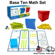 136pcs Base Ten Mathematics Learning Kit Maths Early Education Base Ten Blocks With Activity Card Ba