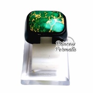 Batu Cincin Akik Green Turqoise / Pyrus Ring Titanium Anti Karat