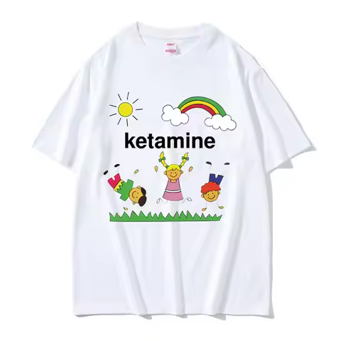 Ketamine Dancing Kids Dank Funny Meme T-shirt Men Women Fashion Casual Humor T-shirts Male Oversized