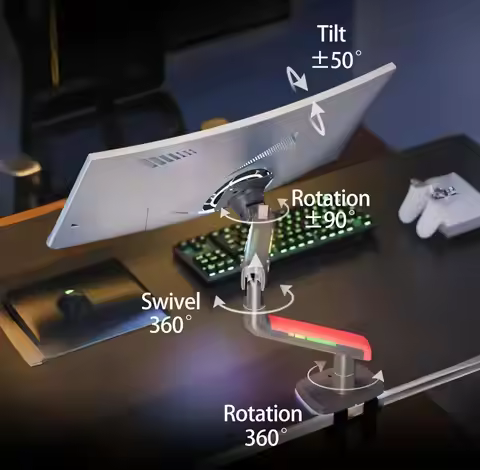NB 32 to 60 Inch Heavy Duty Monitor Stand VESA Monitor Mount L5 ERGONOMIC Gaming Monitor Arm for Fla