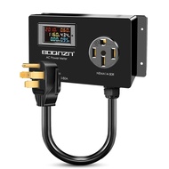 50A AC Power Meter, 240V NEMA 14-50P to NEMA 14-50R LCD Display Digital Multimeter Tester with 1.3FT