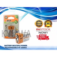 MP 9 Volt Rechargeable 300mAh NimH Performance 9V 6F22 Batteries