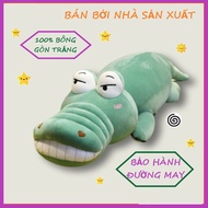 Super Huge Silly Face Crocodile Teddy Bear - Pure white cotton gift pillow