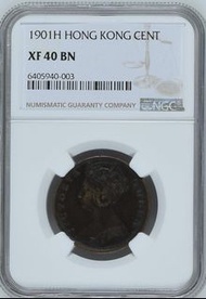 1901H 香港一仙 NGC XF 40 BN