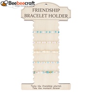 1pc Wood Wall Mounted Bracelet Organizer Display Stands Rectangle PapayaWhip 35.5x20x0.8cm