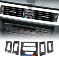 5 PCS Carbon Fiber Interior Central Air Vent Outlet Trim For BMW E90 E92 E93