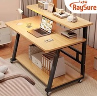 RaySure - 床邊可移動電腦桌書桌小戶型臥室臺式學生家用雙層簡易學習桌
