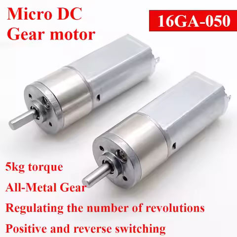 1pcs Micro 16MM 16GA-050 Metal Gearbox Motor DC 6V 12V Slow Speed High Torque Gear Motor12rpm-336rpm