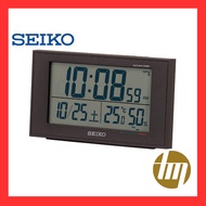 Seiko clock, wall clock, alarm clock, electric wave, digital calendar, comfort level, temperature and humidity display, black.