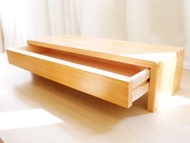 客製實木螢幕架(抽屜款)_墊高架 _電競鍵盤可收納