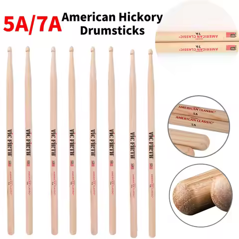 2PCS Drumsticks 5A/7A American Hickory Drumsticks Mallets Jazz Drum Sticks Percussion Drum Sticks fo