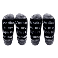 LEVLO Funny Vodka Gift Vodka Is My Spirit Animal Cotton Socks Vodka Drinking Socks for Dad Brother U