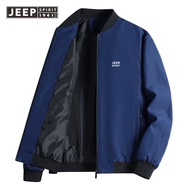JEEP SPIRIT Áo Khoác Nam Mùa Xuân Và Mùa Thu Áo Khoác Jacket Mỏng Áo Khoác Dài Tay Có Khóa Kéo Thườn